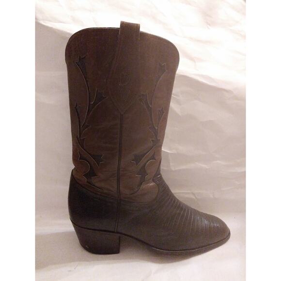 Rare designer DIFABRIZIO genuine lizard leather CUSTOM handmade BOOTS brown us10 main image 10